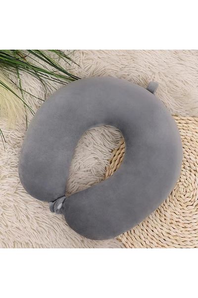 Choice Grey Simple Fashion Plush U-shaped Pillow Driving Travel Neck Pillow Nap Pillow Comfortable Relief F