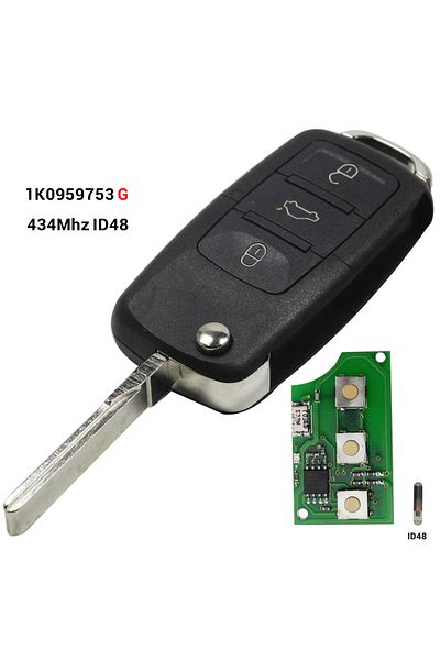jingyuqin 1k0959753g Car Key 3b Remote Key 433mhz Id48 For Vw Golf Jetta Beetle Polo Tiguan Touran C