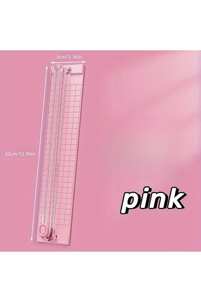Choice Pink 1pc Portable A3/a4 Paper Cutter Trimmer, Uncharged Manual Cutting Tool Made With Durable Plasti