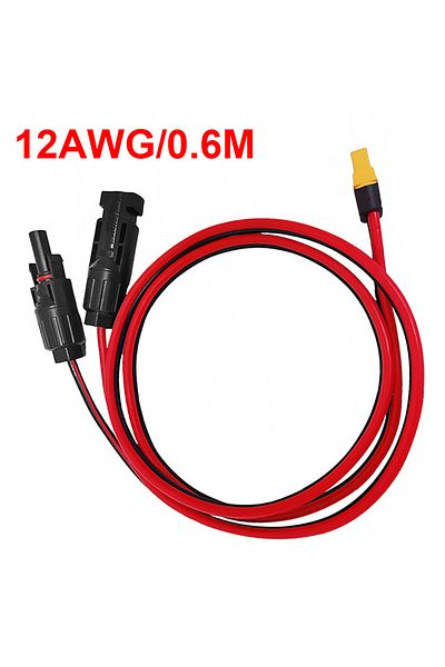 Choice 0.6m 12awg Solar Charge Cable Xt60 Female Adapter To Solar Panel Connector Extension Wire For Portab