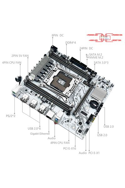 Choice مجموعة اللوحة الأم + وحدة المعالجة المركزية MACHINIST X99 مع وحدة المعالجة المركزية Intel Xeon E5 2630 V4 LGA 2011-3 + DDR4 1