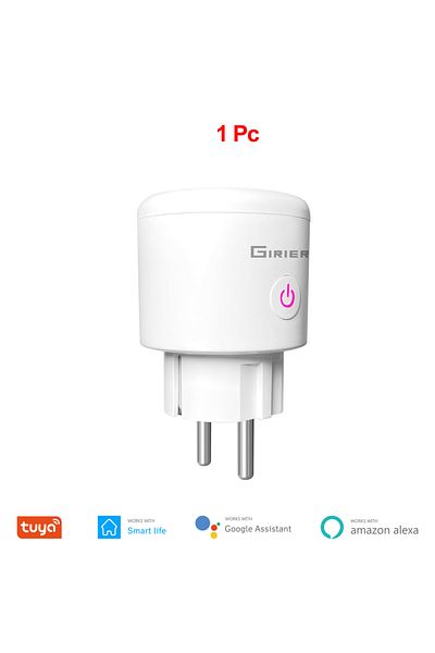 Choice 1 قطعة 20 أمبير Tuya Wifi Smart Plug EU مع وظيفة مراقبة الطاقة ومقبس التحكم عن بعد لتطبيق Smart Life