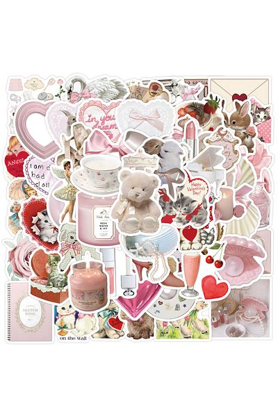 Choice 60Pcs Nordic Style Coquette Stickers For Suitcase Skateboard Laptop Luggage Phone Car Styling DIY...