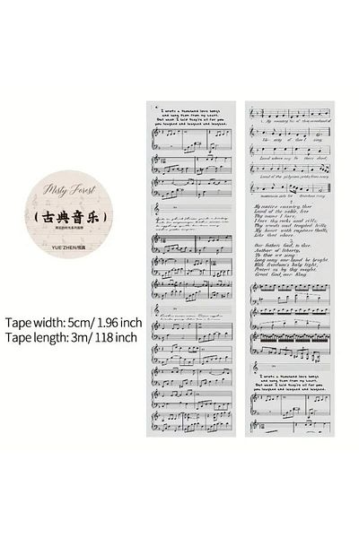 Choice C 5cm/ 1.96 Inch*3m/ 118 Inch Pet Paper Tape Vintage English Alphabet Collage Text Decorative Tape .