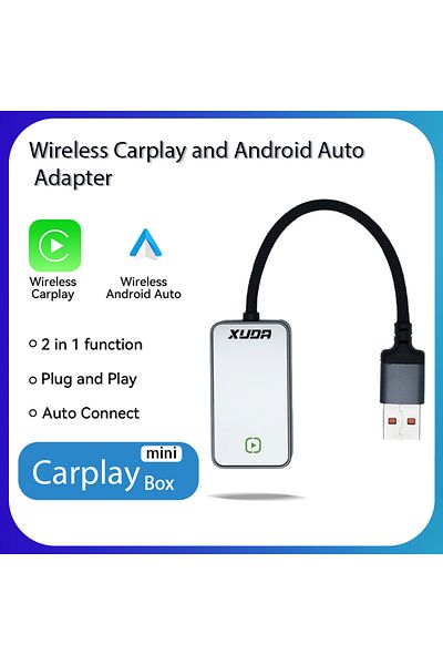 Choice Carplay And Auto Wired To Wireless 2 In1 Carplay&android Auto Adapter Glass Rearview Mirror Mini Ai