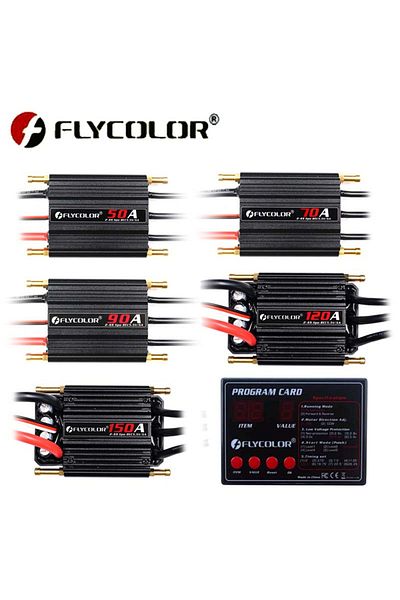 YSIDO Original Flycolor 50A 70A 90A 120A 150A Brushless ESC Speed Controller Progaming Card 2-6S Lipo B...