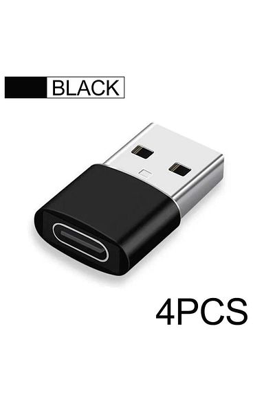Choice 4pcs Black 4pcs Usb To Type C Otg Adapter Usb Usb-c Male To Micro Usb Type-c Female Converter For Ma