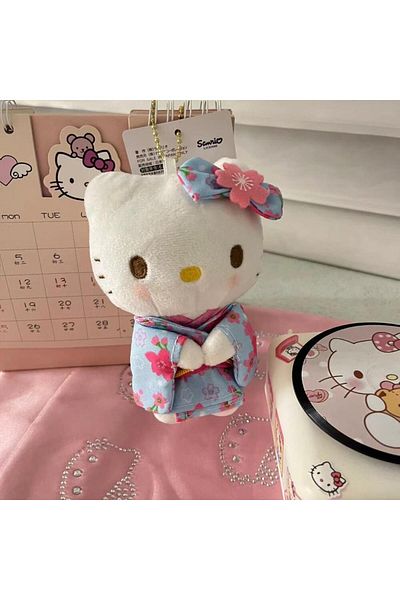 Choice New Sanrio Kimono Hello Kitty Stuffed Doll Keychain Cartoon Kitty Cat Stuffed Pendant Keychains B...