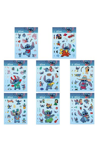 Choice 8pcs 8sheets Disney Stitch Sticker Cute Creative Phone Case Diy Laptop Water Cup Skateboard Pvc Wat