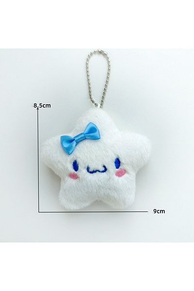 Choice 2 Sanrio Plush Pendent Keychain Kuromi Cinnamoroll Hello Kitty Star Plush Keyring Cute Cartoon Pend.