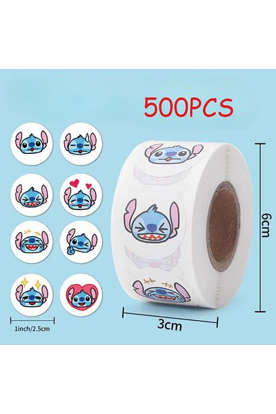 Choice B-500pcs 500pcs/roll Disney Stitch Sealing Graffiti Stickers Cute Cartoon Anime Lilo & Stitch Sticke
