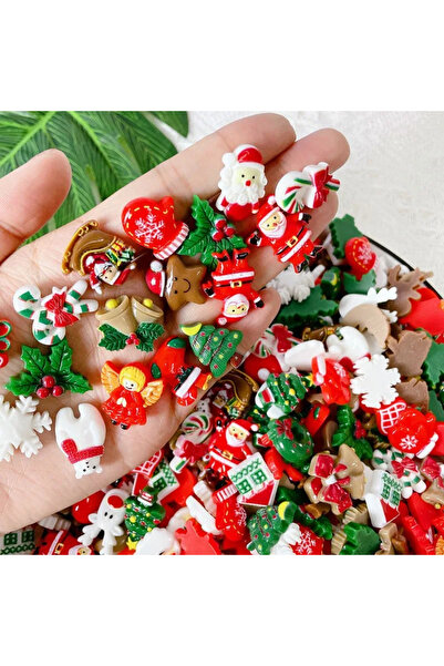 Choice 50 قطعة من الراتنج المسطح لعيد الميلاد سانتا رجل الثلج ندفة الثلج شجرة...