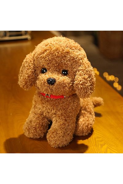 Choice 22cm Dark Brown 22cm Creative Realistic Teddy Dog Lucky Simulation Dog Poodle Plush Toys Handmade Re