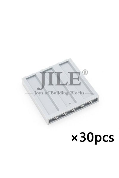 Choice Light Grey 30pcs Moc Military Enclosing Wall Steel Panel 1x6x5 With Corrugated Profile 23405 Fence B
