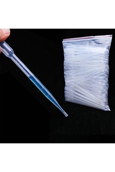 ALLOYSEED 1 مل 50 قطعة ماصة مختبرية بلاستيكية يمكن التخلص منها ماصات باستور أدوات ماكياج قطارة العين ج