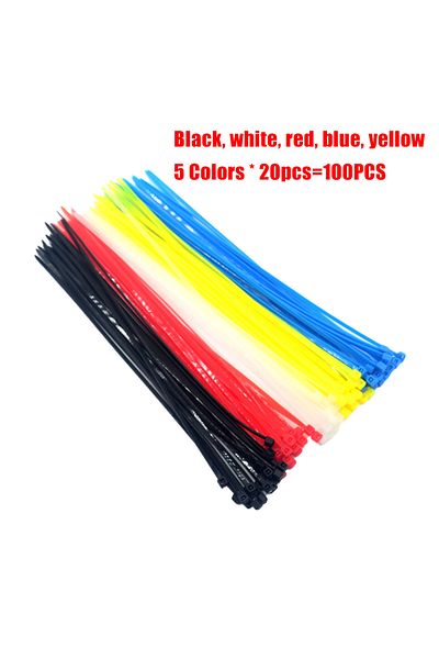 Choice Mix Colors 100pcs/bag Cable Tie Self-locking Plastic Nylon Tie White Black Colorful Organiser Faste
