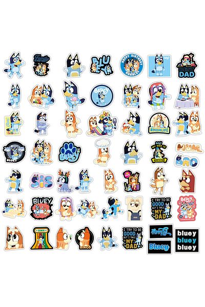 Choice 50pcs 50pieces/bag Cartoon Cute Bluey Graffiti Creative Sticker Desk Computer Suitcase Guitar Waterp