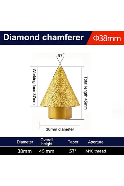 LIXIU M10 38mm M10 38/50mm Enlarged Hole Beveling Chamfer Dill Bit Threaded Polishing Utility Tapered Umbr