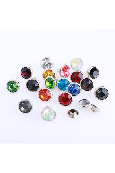 Choice 6mm Mix-color 100sets 6/8mm Crystal Ab Trim Rivets Rhinestone Diamond Studs For Diy Crafts Clothing