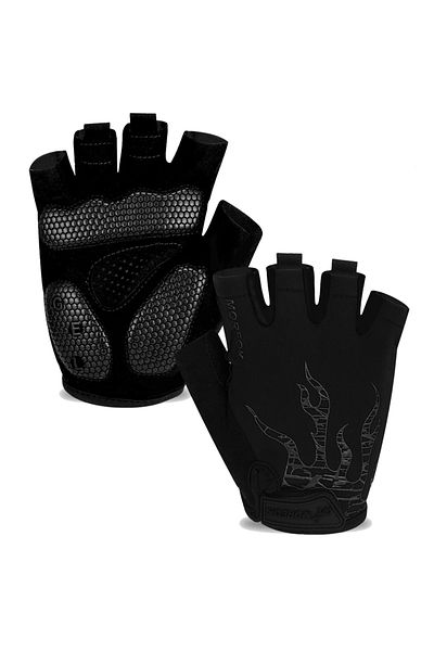 Choice M black MOREOK Bike Gloves Half Finger 5MM Gel Pads Breathable Mountain Road Bike Cycling gloves Sh