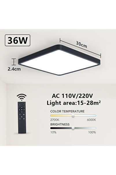 Choice مصباح سقف LED ذكي من MARPOU Tuya أسود اللون، يعمل عن بُعد، مع خاصية التحكم الصوتي عبر أليكسا/جوجل، وخاصية التحكم عن بُعد