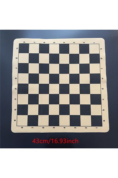 Choice لوحة شطرنج دولية مقاس 43 سم، 34 سم/13.39 بوصة و43 سم/16.93 بوصة، مصنوعة من مادة صوف الجلد القابلة للطي