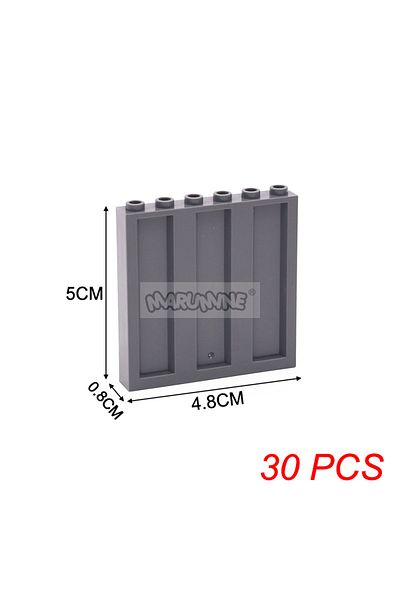 Choice 23405 Dark Gray X30 Marumine 30pcs 23405 Panel 1x6x5 Corrugated Plate Moc Model Kit Container Car Tr
