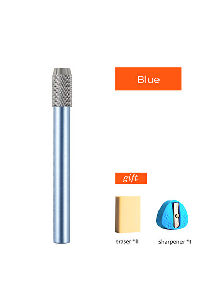 Choice Blue Adjustable Metal Anti-slip Pencil Lengthener Pencil Extender Holder for Colored Sketch Pencils