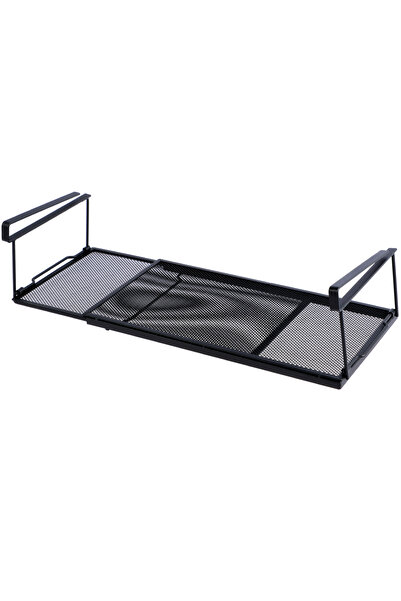 Choice رف منظم قابل للتمديد أسفل الخزانة باللون الأسود، رف تخزين من الفولاذ أ...