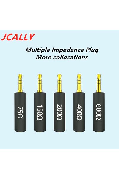 kankeirr 30 ohm JCALLY Conductor Earphone Impedance Plug 75 150 200 400 600 ohm Noise Cancelling Adapter Resi