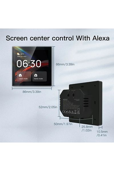 MOES Alexa Bulit-in Center Control Panel Wifi Touch Center Control Panel，tuya Screen， Bulid In Alexa