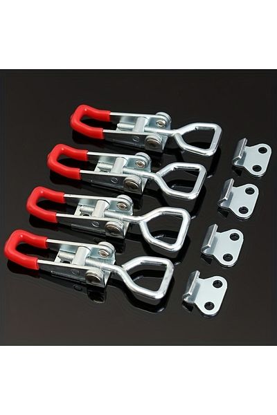 Choice Red 4pcs Heavy Duty Iron Adjustable Strap Latch Latch Latch Latch Latch Clamp Bolt Type Quick Clamp