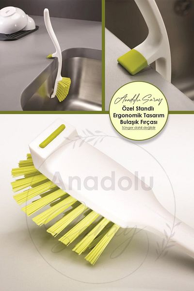 Anadolu Saray With Special Stand Ergonomic Design Dish Cleaning Brush Cleaning Brush Sponge Not Included