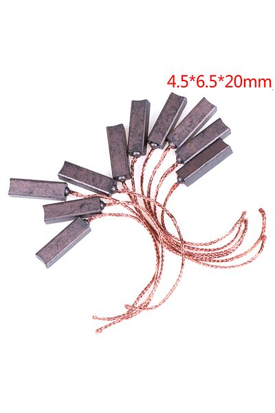 Choice 10Pcs/Set 4.5* 6.5 *20mm Motor Carbon Brushes Regulator Carbon Brush Carbon & copper