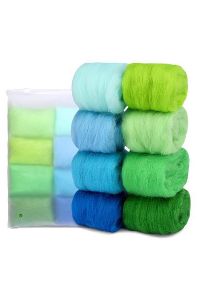 Choice Spring Fenrry 8 Colors Needle Felting Wool Wool Roving Felting Wool Bulk Wool Roving For Diy Craft M