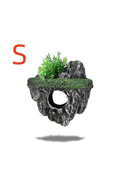 Choice حوض أسماك معلق على شكل جزيرة بمقاس 16×13 سم، ديكور إبداعي، محاكاة حجري...