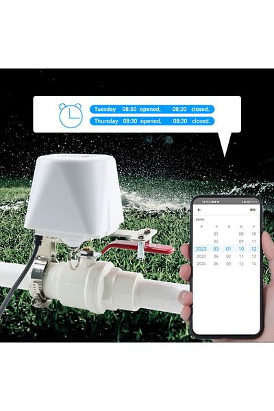 HOENYZY White Eu Plug Tuya Wifi Water Valve Gas Shutoff Ball Valve Timer Garden Smart Faucet Controller Sup