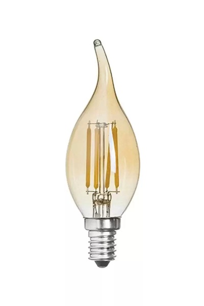 Genel Markalar K2 Kes600 4w E14 Günışığı Led Flamanlı Kıvrık Buji Rustik Ampul