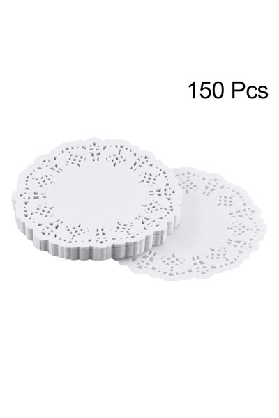 Choice BE394-4A 150 قطعة من ورق المفرش الدائري المزين بالدانتيل لحواف الكب كي...