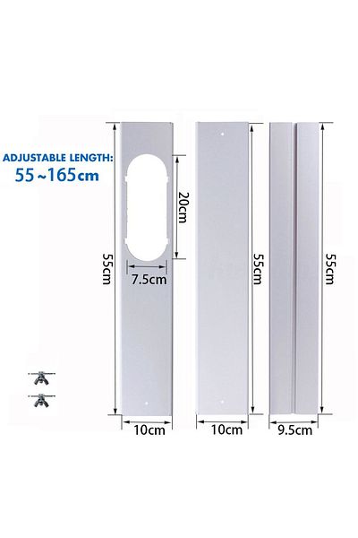 Choice 3pcs-165cm Newest Portable Window Kit Slide Plate Adjustable Adaptor Wind Shield Exhaust Hose Tube