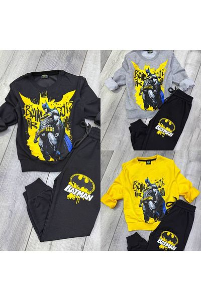 Batman طقم بدلة رياضية باللون الرمادي بطبعة باتمان