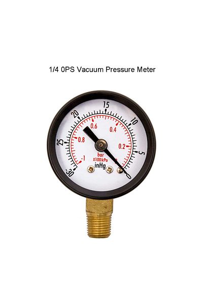 Gaqqee 0ps Type 1 Vacuum/air Pressure Gauge Mini Dial Dual Scale Dial 1/4 "npt-30hg/0ps Vacuum Pressure Gau