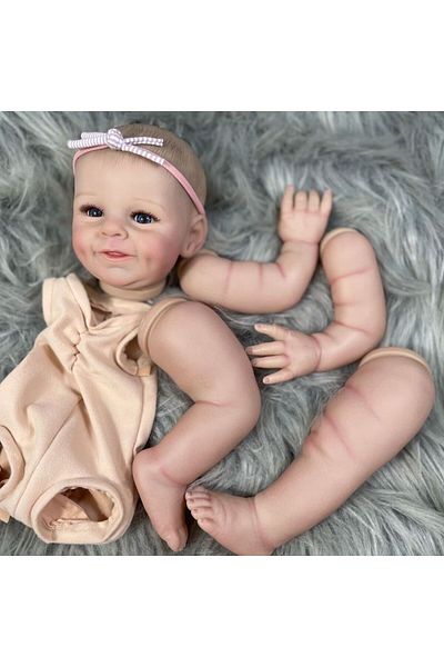 MRB Blue Eyes 21 Inch Painted Reborn Doll Kit Shaya With Blue Eyes And Eyelashes 3d Skin Visible Veins D