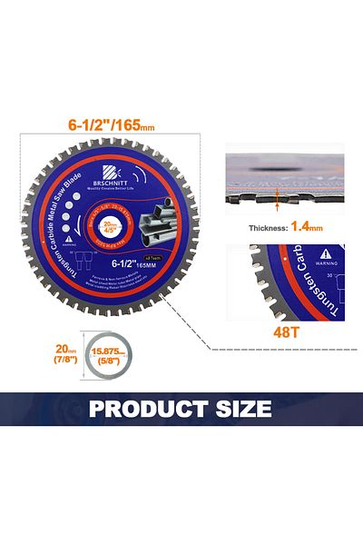 Choice 1 قطعة 165 مم BRSCHNITT 1 قطعة Dia165/184mm شفرة المنشار المصنوعة من سبائك لقطع الحديد قرص قطع حديد التسليح المسطح