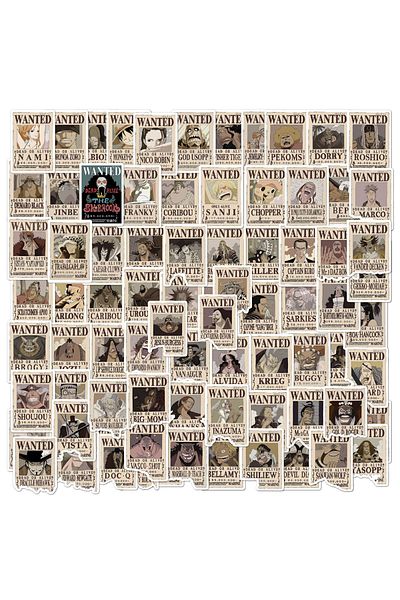 Choice 80pcs 10/20/40/80pcs One Piece Wanted Posters Stickers Anime Diy Phone Laptop Notebook Cool Cartoon