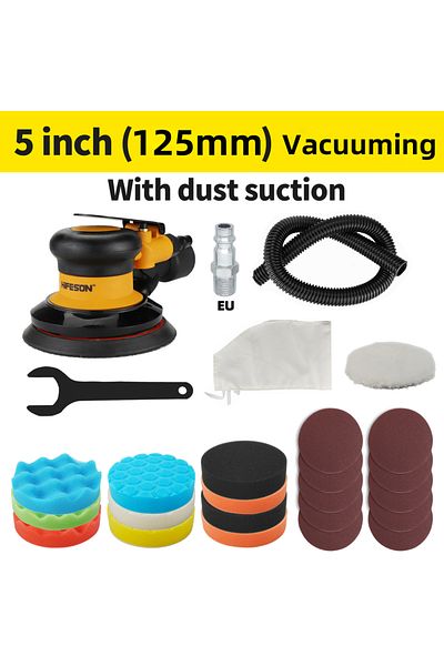 Choice 5inch Vacuuming Set Hifeson Pneumatic Orbital Sander Air Grinder，125mm/150mm Vacuum Eccentric Polish