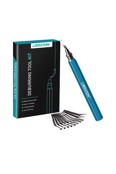 Choice Deburring Tool Kits Deburring Tool With 11 Hss Steel Blades 360 Degree Rotary Head Deburring Tool Fo