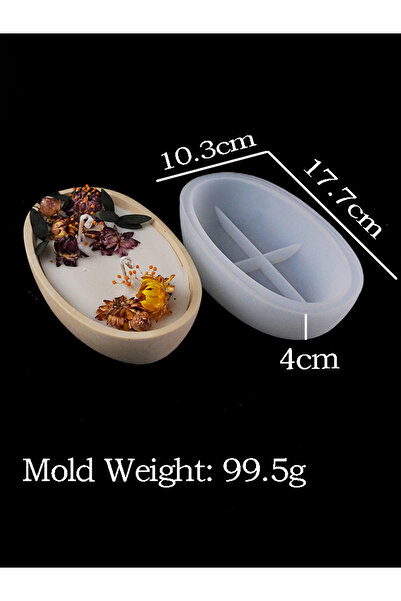 Choice1 قالب سيليكون كبير الحجم على شكل وعاء شموع بيضاوي من الخرسانة، على شكل سفينة، مصنوع من قوالب الجبس، مصنوع يدويًا من شمع الراتينج