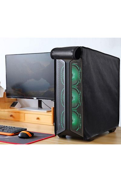 Choice 62x26x52cm Black Pc Computer Dust Cover Mid-tower Protective Cover Heavy-duty Host Dust-proof And W