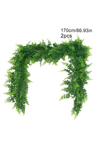 Choice 170cm 2pcs 175cm/68.9in Artificial Plants Vines Fake Haing Plants Plastic Fern Leaves Wall Foliage T